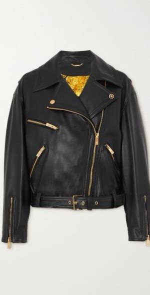 versace collction biker agnello|VERSACE Icons belted leather biker jacket .